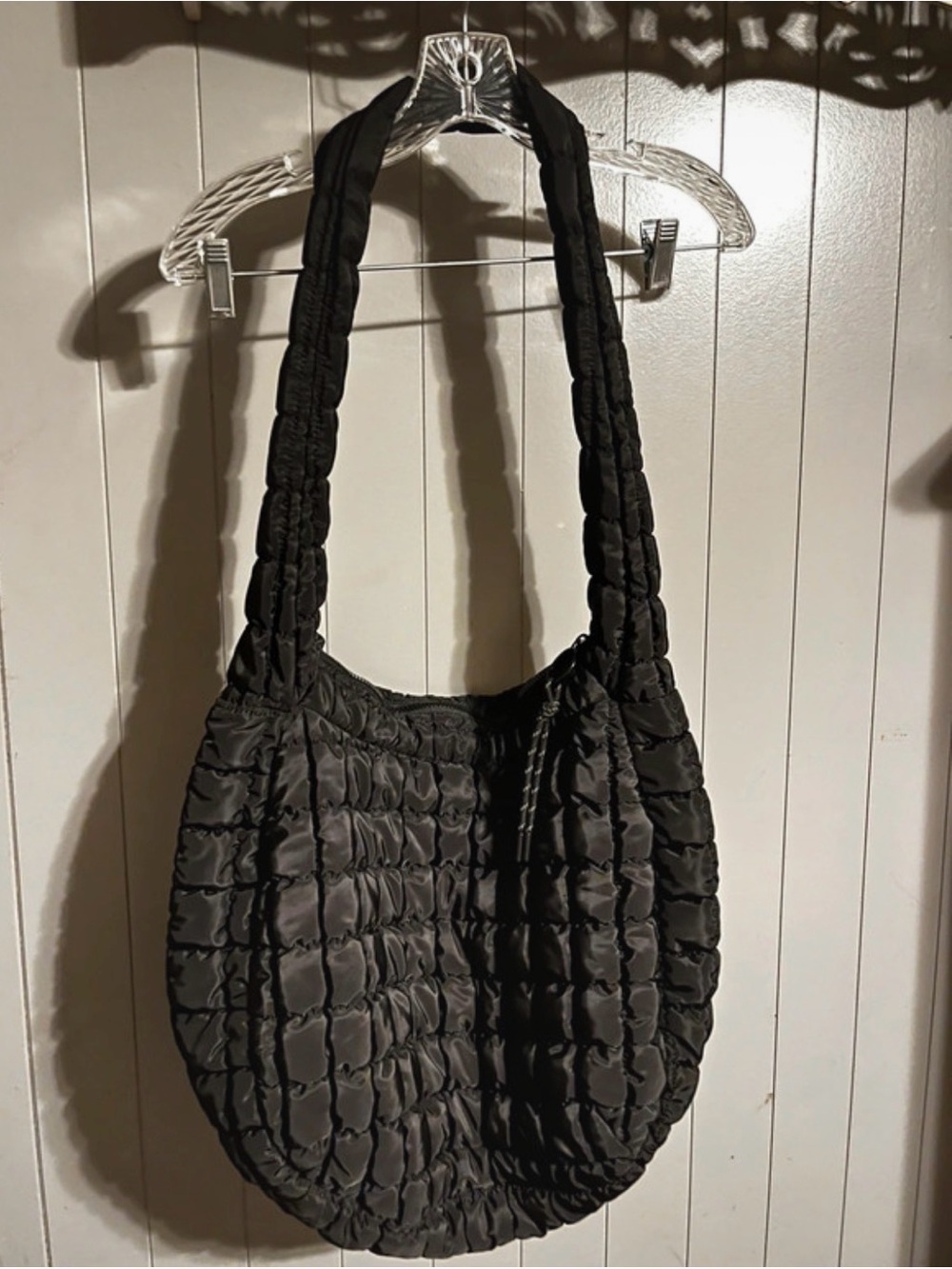 Urban expressions slouchy black quilted puffer shoulder bag